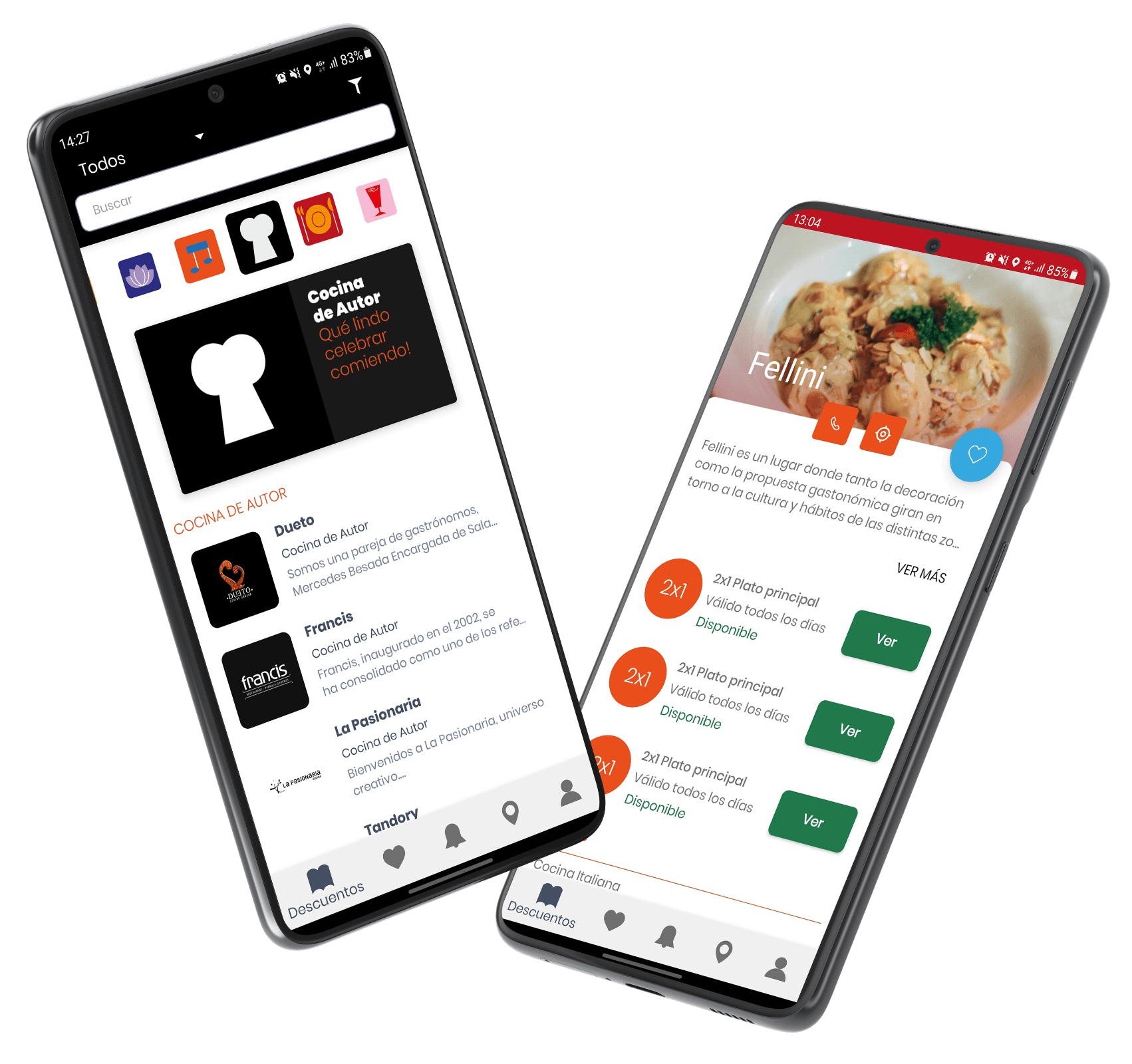 Mobile phones showing OpenApp screns